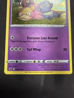 Pokemon Galarian Slowpoke SWSH126 HD Galaxy Swirl Black Star Promo Card 2021 (2) - Image 3