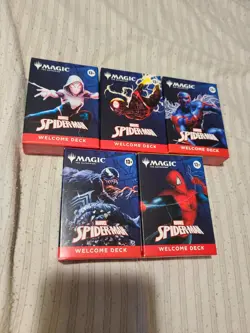 MTG Magic 5x Decks Spiderman Welcome Deck Set All 5 Colors from Marvel Spiderman - Image 1
