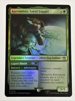 MTG Universes Beyond: Doctor Who Karvanista, Loyal Lupari Foil 0106 NM Rare - Image 1