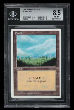 Summer Magic Plains V3 BGS 8.5 NM-MT+ MTG Vintage Rarer than Alpha - Image 1