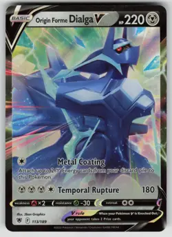 ORIGIN FORME DIALGA V 113/189 HOLO RARE V ASTRAL RADIANCE POKEMON MP - Image 1