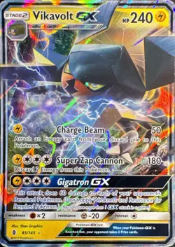 Vikavolt GX 45/145 Holo Ultra Rare Guardians Rising Pokemon Moderately Played - Image 1