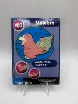 Pokemon Burger King PokeTrivia Non-perforated Slowbro #80 - Image 1