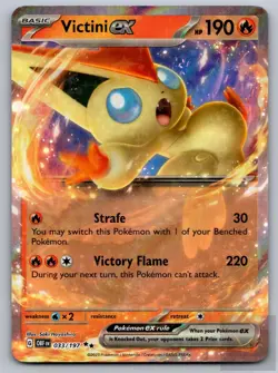 Victini ex 033/197 Double Rare Obsidian Flames Pokemon Near Mint - Image 1
