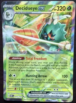 Decidueye ex 015/197 Double Rare Obsidian Flames Pokemon SV03 NM+ - Image 1