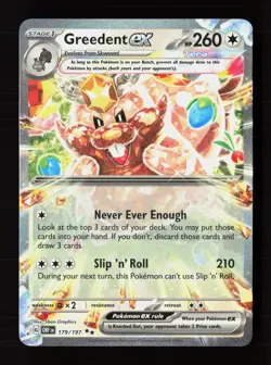 Greedent ex 179/197 Double Rare Obsidian Flames Pokemon Near Mint - Image 1