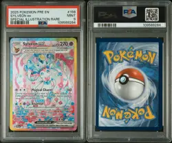 2025 Pokemon Pre En-Prismatic Evolutions Sylveon Ex #156 PSA 9 - Image 3