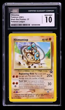 2001 Pokemon League Hitmontop CGC 10 English #37 Black Star Promos - Image 1