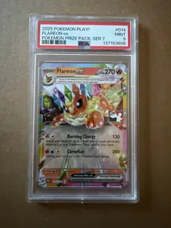 2025 POKEMON PLAY! POKEMON PRIZE PACK: SERIES 7 #014 FLAREON EX PSA 9 - Image 1