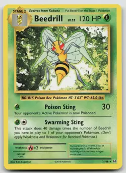 Beedrill 7/108 Evolutions Pokemon NM Rare - Image 1