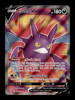 CROBAT V 182/189 ULTRA RARE DARKNESS ABLAZE POKEMON HOLO NM/M - Image 1