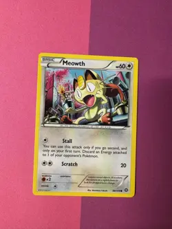 Meowth 88/114 Common Steam Siege Pokemon Moderately Played - Image 1