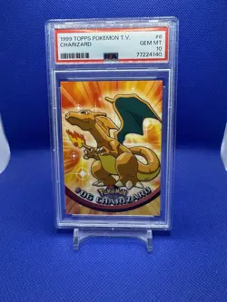 1999 Topps Pokemon T.V. Charizard #6 PSA 10 - Image 1