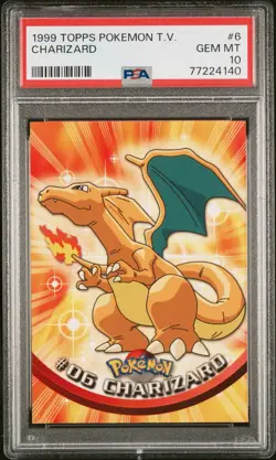 1999 Topps Pokemon T.V. Charizard #6 PSA 10 - Image 4