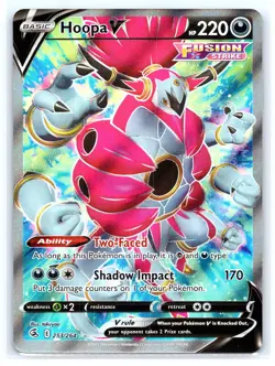 Pokemon Hoopa V 253/264 Fusion Strike Holo Full Art Ultra Rare NM 2021 Swsh - Image 1