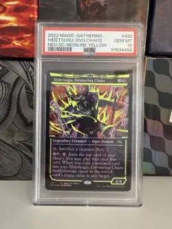 MTG 2022 Kamigawa Neon Dynasty Hidetsugu Devouring Chaos Neon Ink Yellow PSA 10 - Image 1