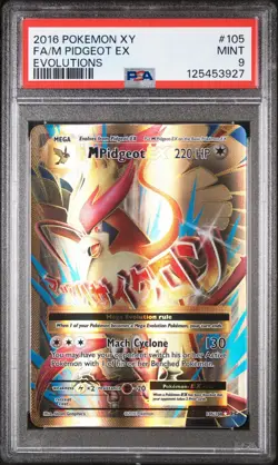 2016 Pokemon Mint PSA 9 FA M Pidgeot EX #105/108 XY Evolutions Full Art - Image 3