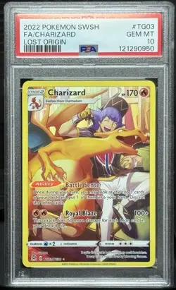 Charizard Lost Origin - Full Art - #TG03/TG30 Rare Pokemon TCG PSA 10 GEM MT - Image 3