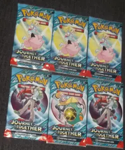 POKEMON SCARLET & VIOLET LOT (6) BOOSTER PACKS JOURNEY TOGETHER NISP - Image 3