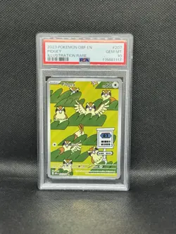 2023 Pokemon Obf En-Obsidian Flames Illustration Rare Pidgey #207 PSA 10 - Image 1