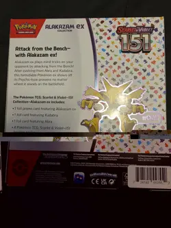 Pokemon Scarlet & Violet 151 Alakazam ex Collection Box - Factory Sealed 4 Packs - Image 2