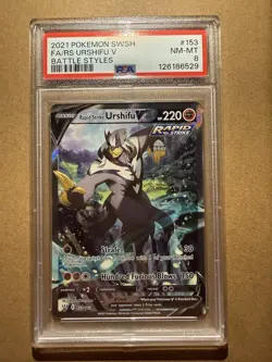 RAPID STRIKE URSHIFU 2021 V Pokemon FA/RS PSA8 Near Mint - Image 1