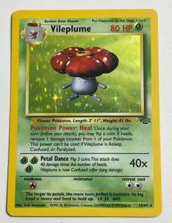 ** Pokemon - Vileplume Jungle 15/64 Vintage Holo Rare Unlimited English LP - Image 1