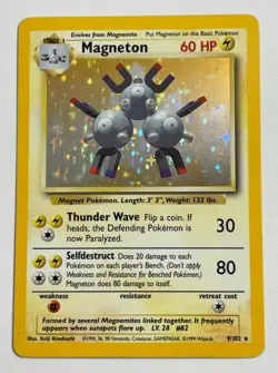 ** Pokemon Magneton 9/102 Base Set Holo Rare Vintage WOTC LP/LP+ - Image 1