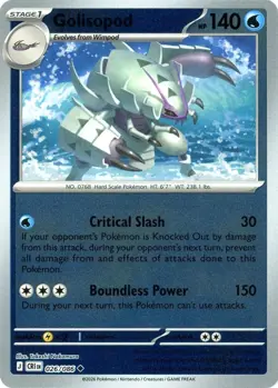 Golisopod - 026/086 - Reverse Holo - Pokemon Chaos Rising - Image 1