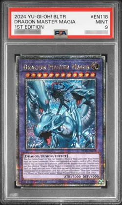 YUGIOH DRAGON MASTER MAGIA BLTR-EN118 QUARTER CENTURY SECRET RARE EURO PSA 9 - Image 1
