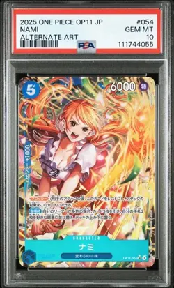 ONE PIECE JAPANESE OP11-A FIST OF DIVINE SPEED 054 NAMI ALTERNATE ART psa10 - Image 1