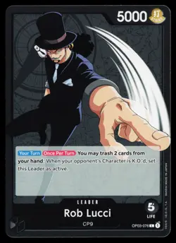 Rob Lucci (076) OP03-076 Leader Pillars of Strength One Piece Near Mint - Image 1