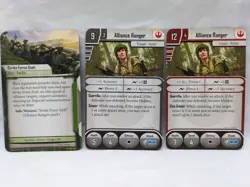 (3) Star Wars Imperial Assault Alliance Rangers Ally Pack Cards Only - Image 1
