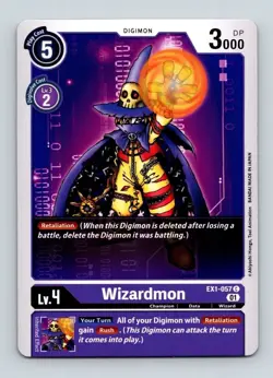 Wizardmon EX1-057 Common Purple Champion (LV4) Digimon Card CCG - Image 1