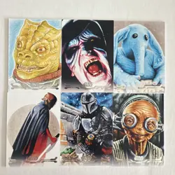 2025 Topps Star Wars Smugglers Outpost Stellar Art Card Lot Of 6 Stranger Grogu - Image 1