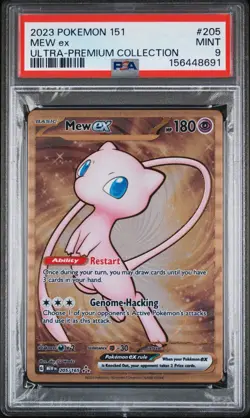 Pokemon PSA 9 MINT Mew ex 205/165 Ultra Premium Collection METAL CARD - Image 1