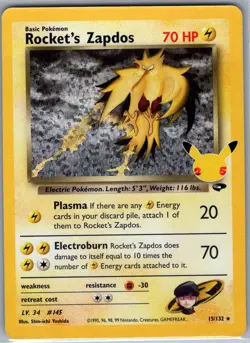 Rocket's Zapdos 15/132 Celebrations: Classic Collection - Pokemon Card - NM - Image 1