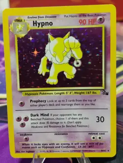 Pokemon TCG Hypno Fossil Holo Unlimited Rare Card 8/62 LP Condition Vintage 🔥 - Image 1