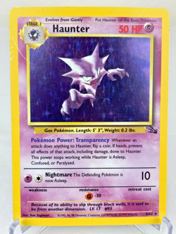 Haunter 6/62 - Fossil Set WOTC Holo Rare Pokemon Card - LP / MP - Image 1