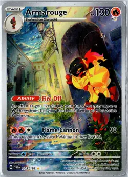 Pokemon Card - Armarouge Scarlet & Violet 203/198 2023 Illustration Rare Damaged - Image 1