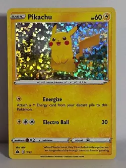 Pikachu 7/15 Holo Bleed Error 2022 McDonald's Promo Pokemon TCG Full Card Error - Image 1