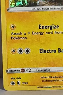 Pikachu 7/15 Holo Bleed Error 2022 McDonald's Promo Pokemon TCG Full Card Error - Image 5