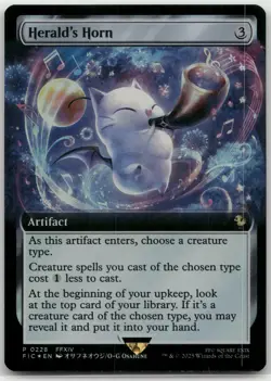 MTG Herald's Horn (Extended Art) Foil NM Buy-A-Box Promos Magic 228 - Image 1