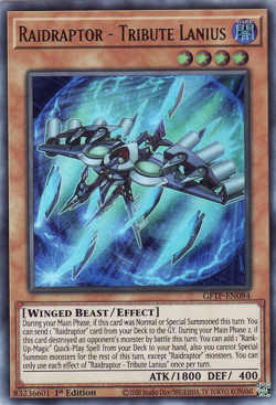 Yugioh Raidraptor - Tribute Lanius GFTP-EN084 Ultra Rare 1st Ed NM - Image 1