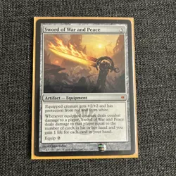 MTG Magic Sword of War and Peace New Phyrexia LP - Image 1
