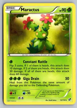 Maractus 12/114 Rare Black & White Pokemon Lightly Played - Image 1