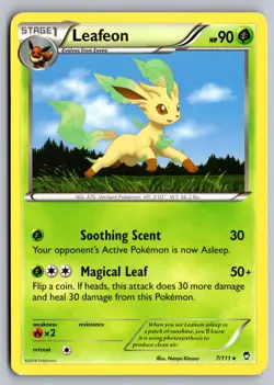 Leafeon 7/111 Rare Furious Fists Pokemon Moderately Played - Image 1