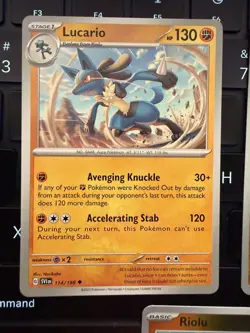 Pokemon TCG Riolu Lucario Card Lot (3) Rev Holo + Regular Finish SCR SVI ASC NM - Image 3