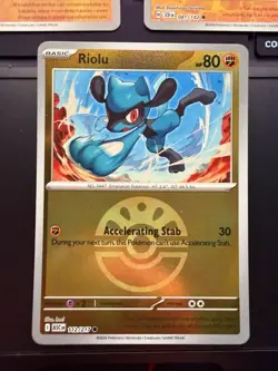 Pokemon TCG Riolu Lucario Card Lot (3) Rev Holo + Regular Finish SCR SVI ASC NM - Image 4
