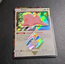 Pokemon TCG Ditto Prism Star 154/214 SM Lost Thunder Prism Rare Holo HP 40 - Image 1
